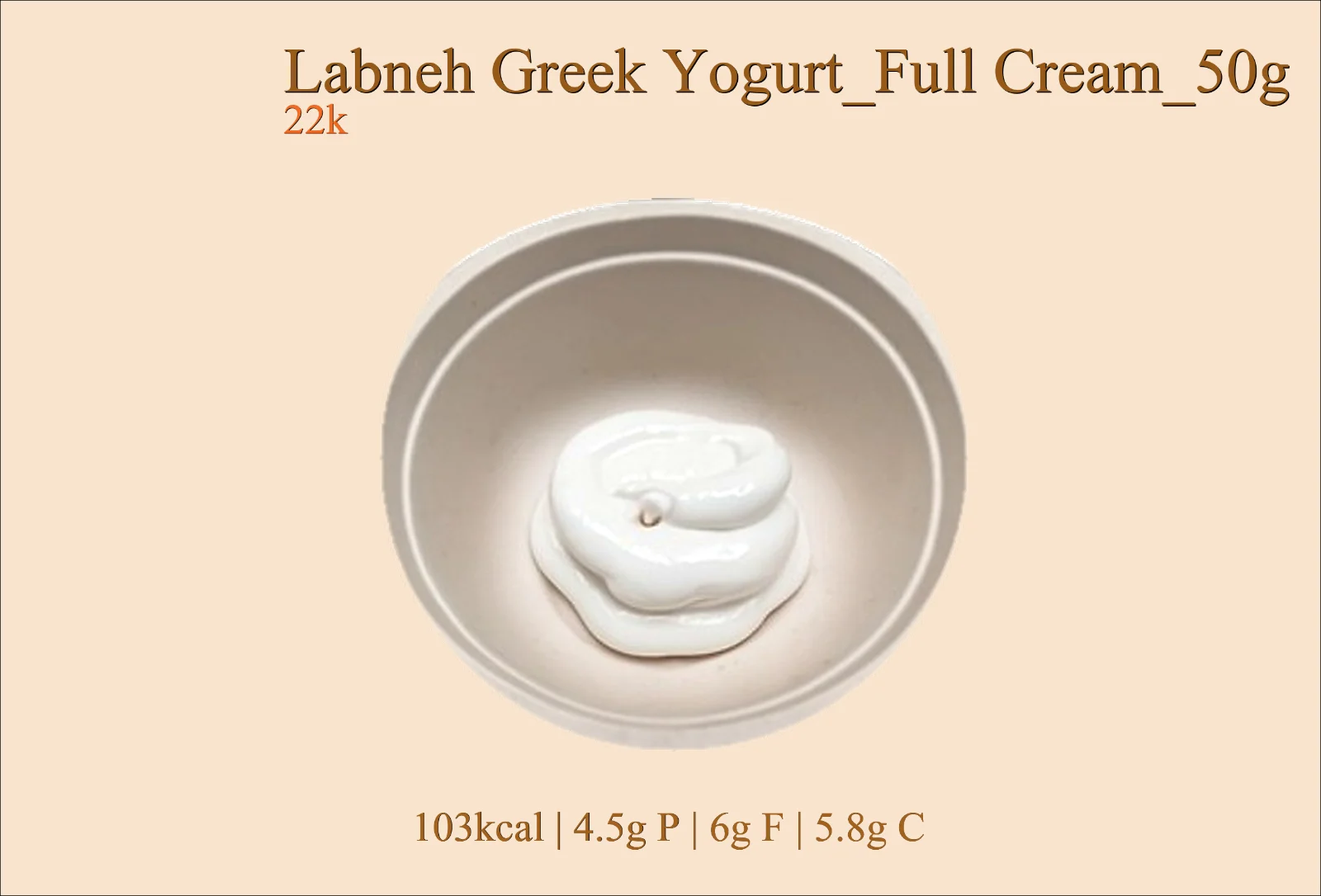 50g sữa chua Hy Lạp Labneh (nguyên kem, ít ngọt)